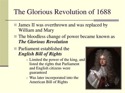 La Glorieuse Révolution de 1688; Une époque de changement politique et d’affirmation du parlement britannique